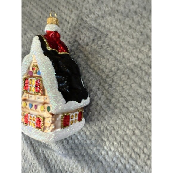 Gingerbread House Glass Christmas Holiday Ornament Made In Poland - Picture 9 of 16